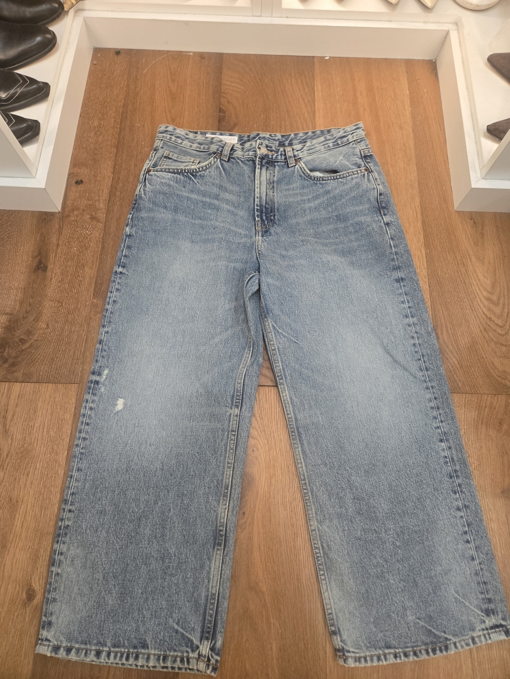 Zara Light Blue Wide-Leg Jeans